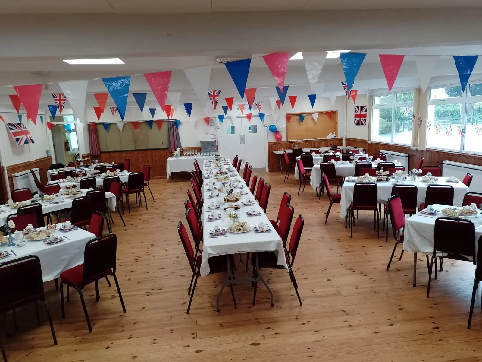 Onibury village hall seated event layout